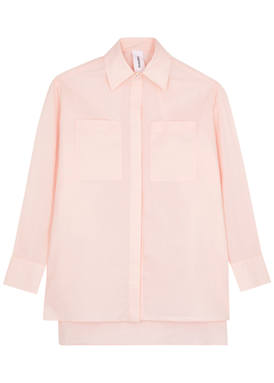 Shop Foemina Eadie Drawstring Cotton Shirt In Light Pink
