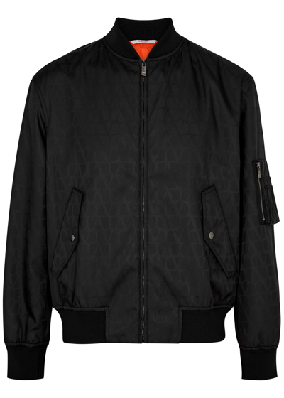 Shop Valentino Toile Iconographe Shell Bomber Jacket In Black