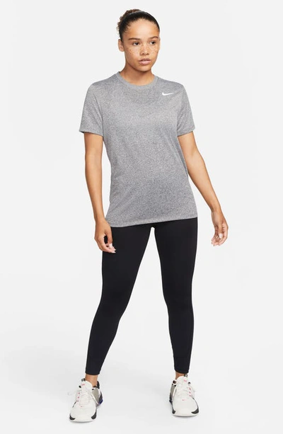 Shop Nike Dri-fit Crewneck T-shirt In Black/ Pure/ Htr/ White