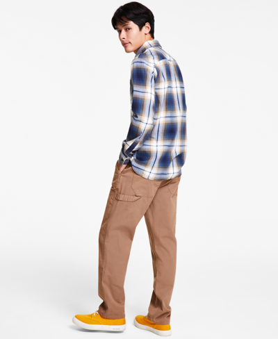 Shop Sun + Stone Men's Alfredo Plaid Long-sleeve Button-up Shirt, Created For Macy's In Fin