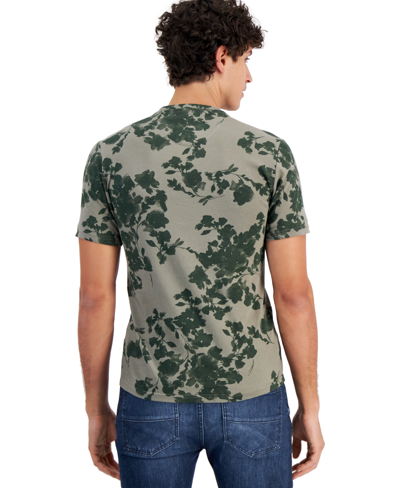 Shop Inc International Concepts Men's Watercolor Floral T-shirt, Created For Macy's In Green Tea Leaf