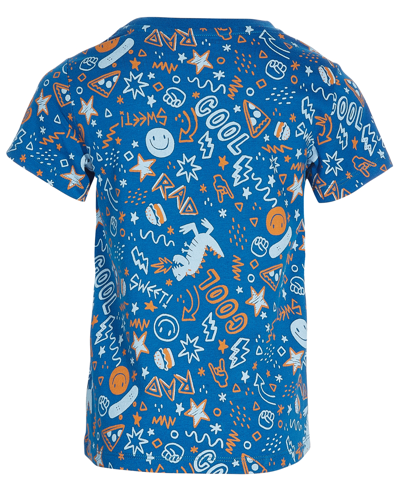 Shop Epic Threads Little Boys Doodle-print Cotton T-shirt, Created For Macy's In Blue Calla Lily