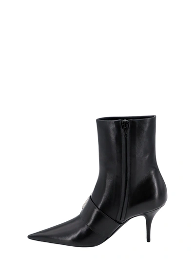 Shop Balenciaga Leather Ankle Boots With Maxi Buckle