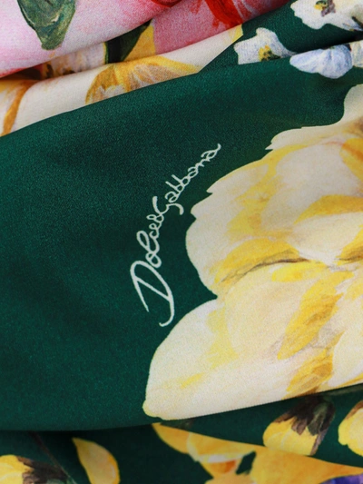 Shop Dolce & Gabbana Stretch Silk Dress With Floral Print
