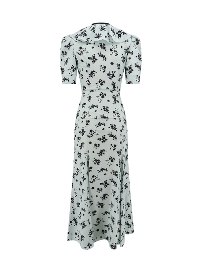 Shop Alessandra Rich Silk Long Dress With Rose Print