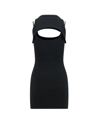 Shop Off-white Ribbed Cotton Dress