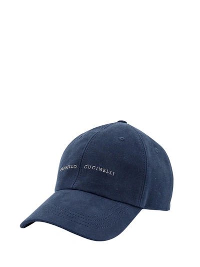 Shop Brunello Cucinelli Cotton Hat With Embroidered Logo