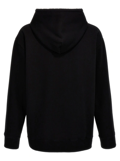 Shop Mm6 Maison Margiela Logo Embroidery Hoodie Sweatshirt Black