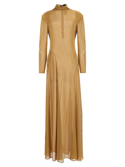Shop Tom Ford Lurex Knit Long Dress Dresses Gold
