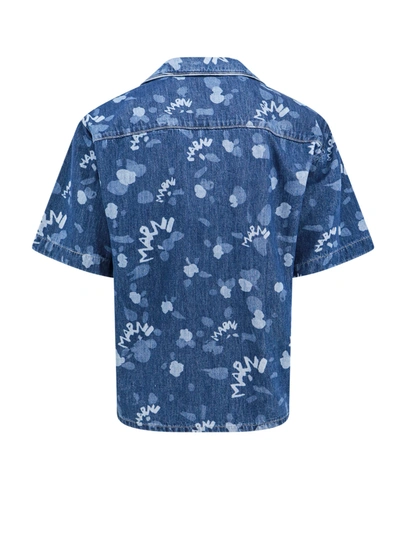 Shop Marni Denim Shirt With  Dripping