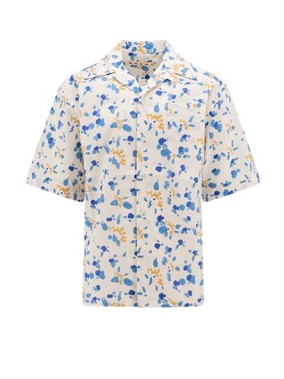 Shop Marni Popeline Shirt With  Dripping Print