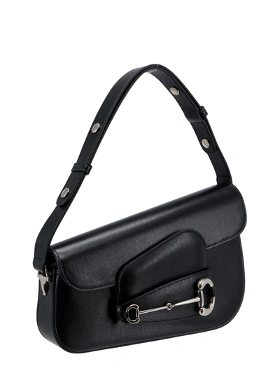 Shop Gucci Leather Shoulder Bag With Iconic Frontal Horsebit