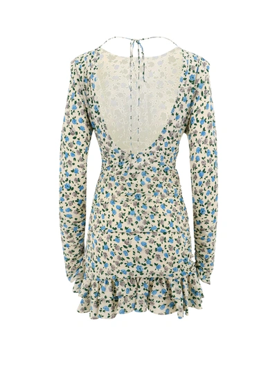 Shop Alessandra Rich Silk Mini Dress With Open-back Detail
