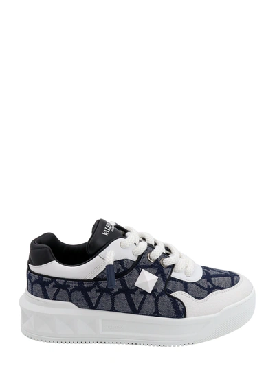 Shop Valentino Canvas And Leather Sneakers With Toile Iconographe Motif