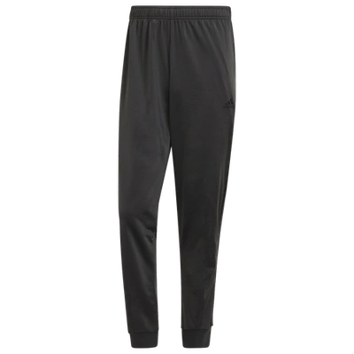 Shop Adidas Originals Mens Adidas Essentials Warm-up Tapered 3-stripes Track Pants In Black/solid Grey