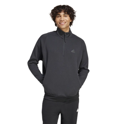 Shop Adidas Originals Mens Adidas Z.n.e. Half-zip Sweatshirt In Black
