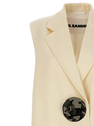 Shop Jil Sander Tailored Long Vest Gilet White