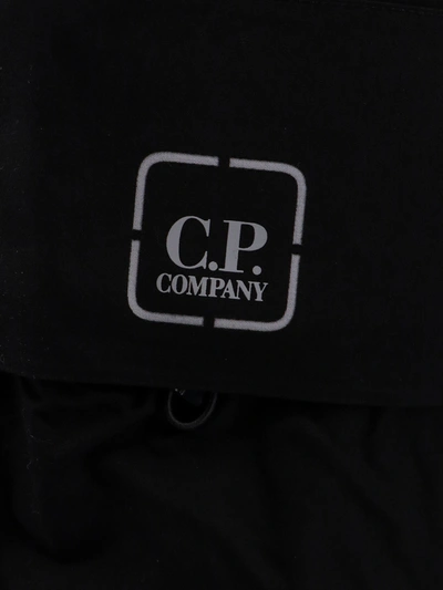 Shop C.p. Company Cotton Cargo Trouser With Logo Print