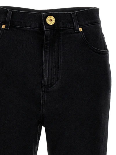 Shop Balmain Washed Denim Jeans Pants Black