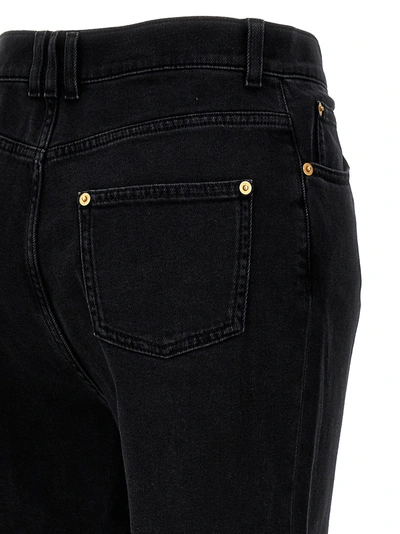 Shop Balmain Washed Denim Jeans Pants Black