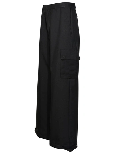 Shop Off-white Black Polyester Cargo Pants