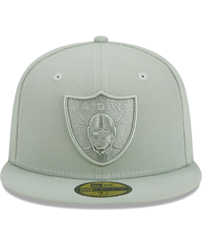 Shop New Era Men's  Green Las Vegas Raiders Color Pack 59fifty Fitted Hat