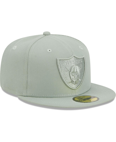 Shop New Era Men's  Green Las Vegas Raiders Color Pack 59fifty Fitted Hat