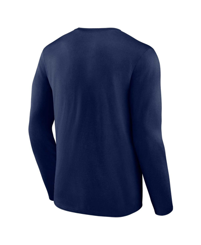 Profile Men's  Navy Michigan Wolverines Big And Tall Two-hit Graphic Long Sleeve T-shirt In Navy