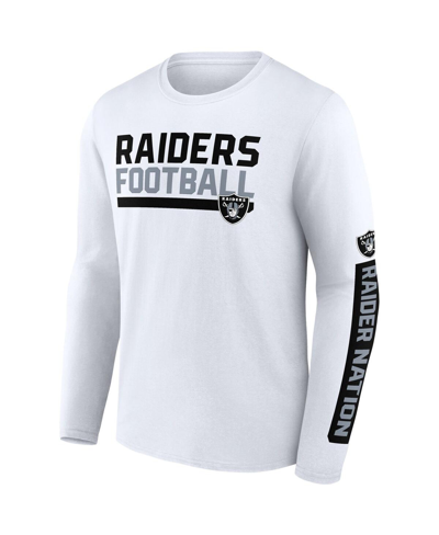 Shop Fanatics Men's  Black, White Las Vegas Raiders Two-pack 2023 Schedule T-shirt Combo Set In Black,white