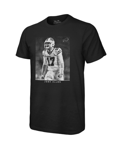 Shop Majestic Men's  Threads Josh Allen Black Buffalo Bills Oversized Player Image T-shirt