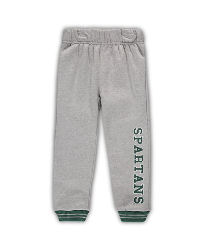 Shop Colosseum Toddler Boys  Green And Heathered Gray Michigan State Spartans Poppies Hoodie And Sweatpant In Green,heathered Gray