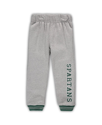 Colosseum Toddler Boys  Green And Heathered Gray Michigan State Spartans Poppies Hoodie And Sweatpant In Green,heathered Gray