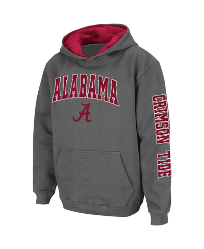 Colosseum Youth  Charcoal Alabama Crimson Tide 2-hit Team Pullover Hoodie In Charcoal