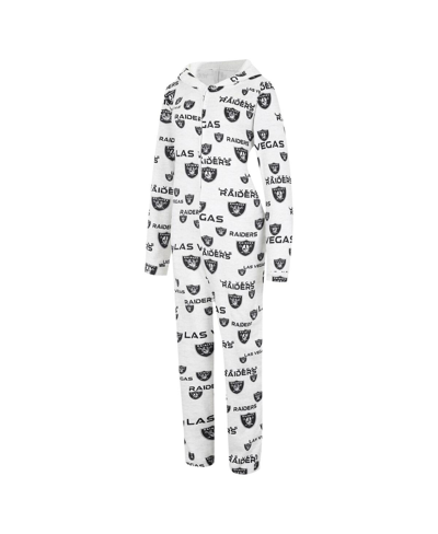 Concepts Sport Cream Las Vegas Raiders Docket Hoodie Full-zip Union Suit In Cream