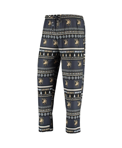 Concepts Sport Black Army Black Knights Ugly Sweater Knit Long Sleeve Top And Pant Set In Black