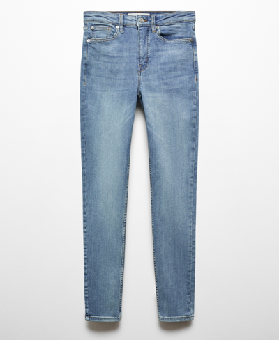 Shop Mango Women's High-rise Skinny Jeans In Medium Blue