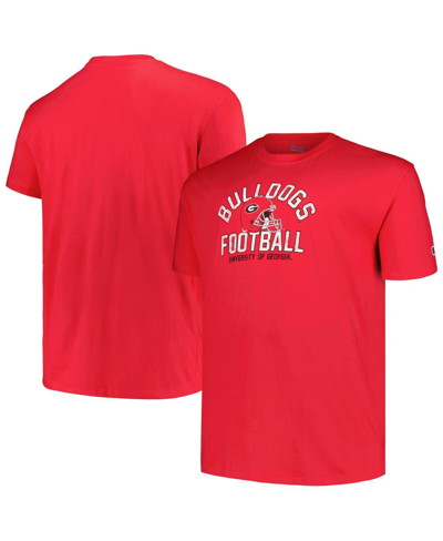 Shop Champion Men's  Red Distressed Georgia Bulldogs Big And Tall Football Helmet T-shirt