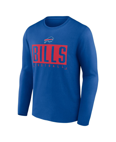 Shop Fanatics Men's  Royal Buffalo Bills Stack The Box Long Sleeve T-shirt