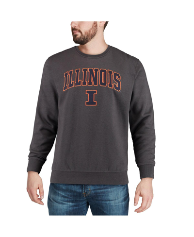 Colosseum Men's  Charcoal Illinois Fighting Illini Arch And Logo Crew Neck Sweatshirt In Charcoal