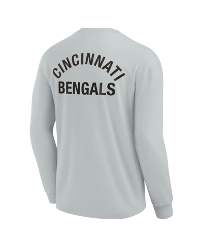 Fanatics Signature Unisex  Gray Cincinnati Bengals Super Soft Long Sleeve T-shirt In Gray