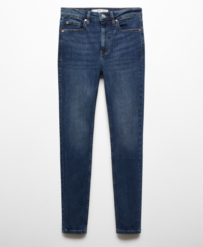 Shop Mango Women's High-rise Skinny Jeans In Dark Blue
