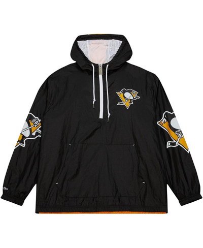 Shop Mitchell & Ness Men's  Black Pittsburgh Penguins Team Og 2.0 Anorak Half-zip Windbreaker Jacket