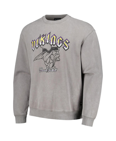 Shop The Wild Collective Men's And Women's  Gray Minnesota Vikings Distressed Pullover Sweatshirt