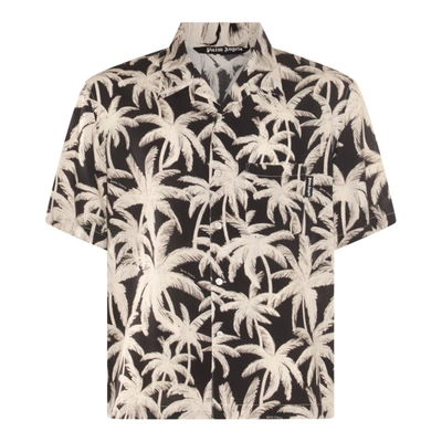 Shop Palm Angels Shirts In Black Off White