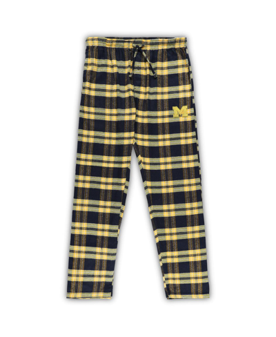 Profile Men's  Navy, Maize Michigan Wolverines Big And Tall 2-pack T-shirt And Flannel Pants Set In Navy,maize