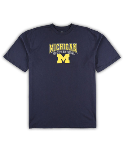 Profile Men's  Navy, Maize Michigan Wolverines Big And Tall 2-pack T-shirt And Flannel Pants Set In Navy,maize