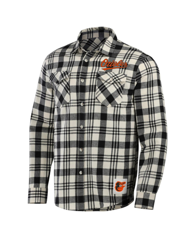 Shop Fanatics Men's Darius Rucker Collection By  Black Baltimore Orioles Plaid Flannel Button-up Shirt