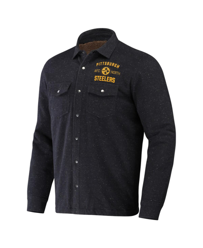 Fanatics Men's Nfl X Darius Rucker Collection By  Charcoal Pittsburgh Steelers Shacket Full-snap Jack In Charcoal