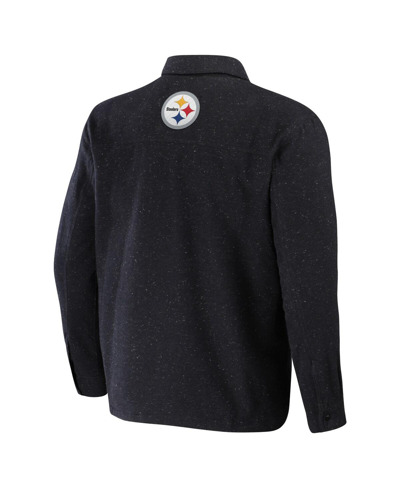 Fanatics Men's Nfl X Darius Rucker Collection By  Charcoal Pittsburgh Steelers Shacket Full-snap Jack In Charcoal