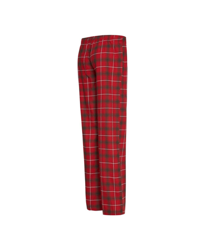 Concepts Sport Women's  Red, Pewter Tampa Bay Buccaneers Arctic T-shirt And Flannel Pants Sleep Set In Red,pewter